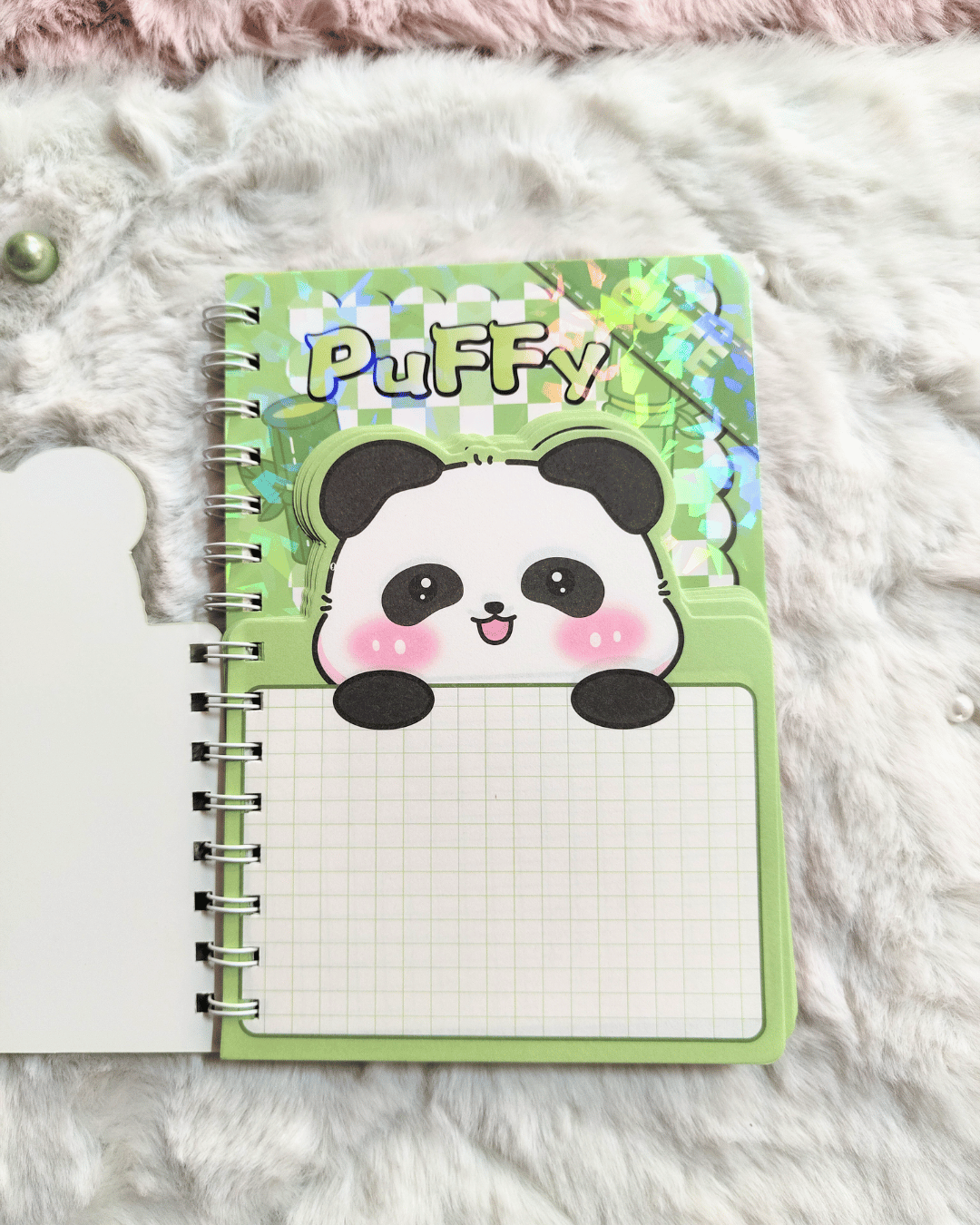 Puffy Panda Spiral Notebook - Image 2