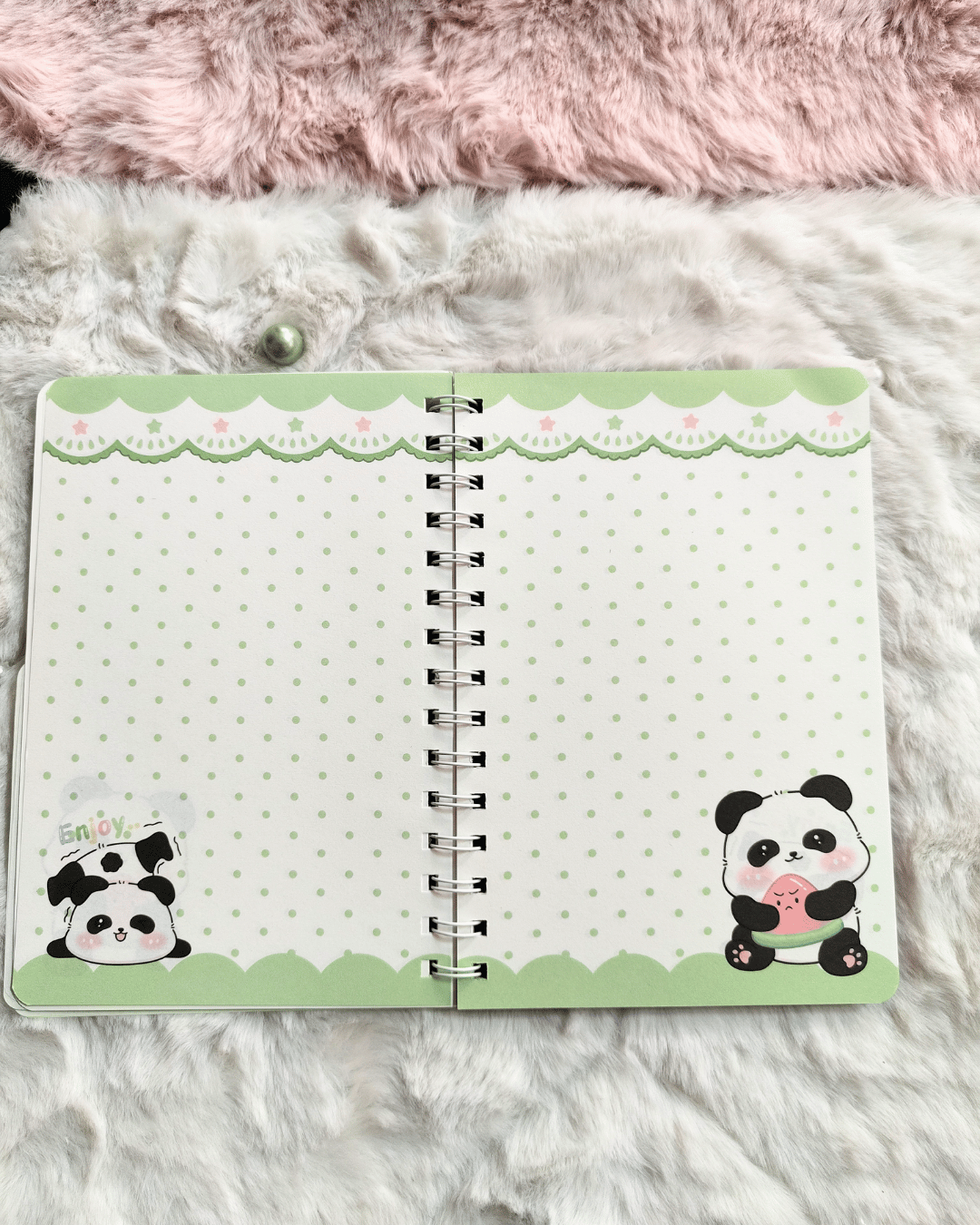 Puffy Panda Spiral Notebook - Image 3