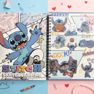 Stitch Skateboarding Spiral Notebook