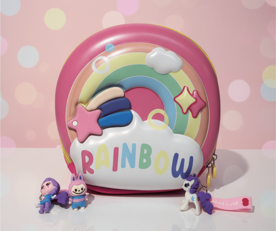 Dreamy Pastel Rainbow Hard-Shell Backpack - Image 3