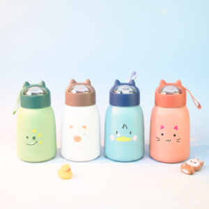 Cartoon Insulated Glass Water Bottle
