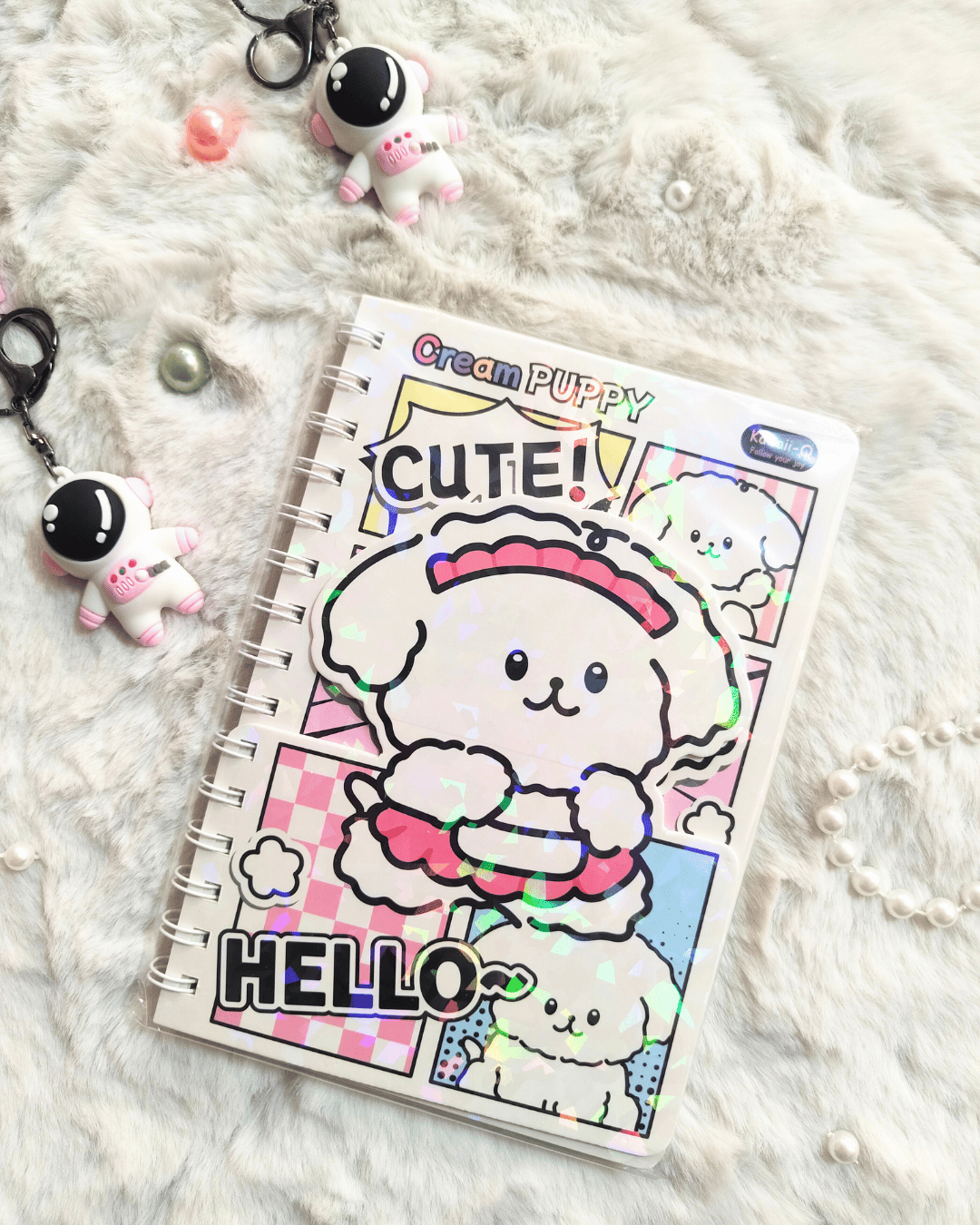 Dreamy Cream Puppy Spiral Notebook - Image 2