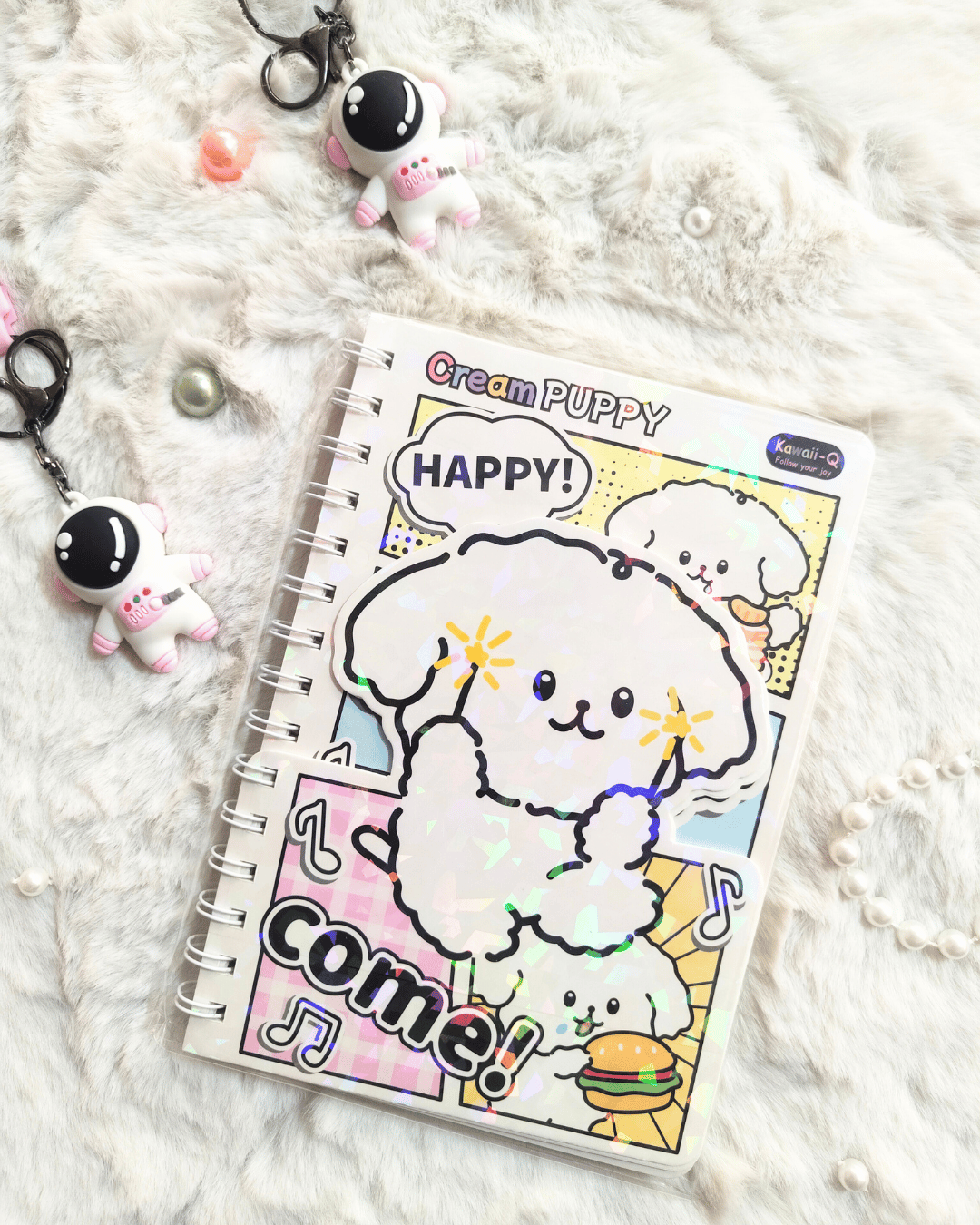 Dreamy Cream Puppy Spiral Notebook - Image 3