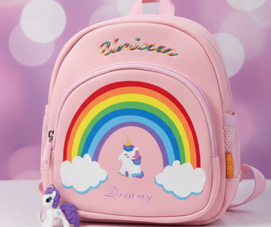 Dreamy Unicorn Rainbow Kids Backpack - Image 3