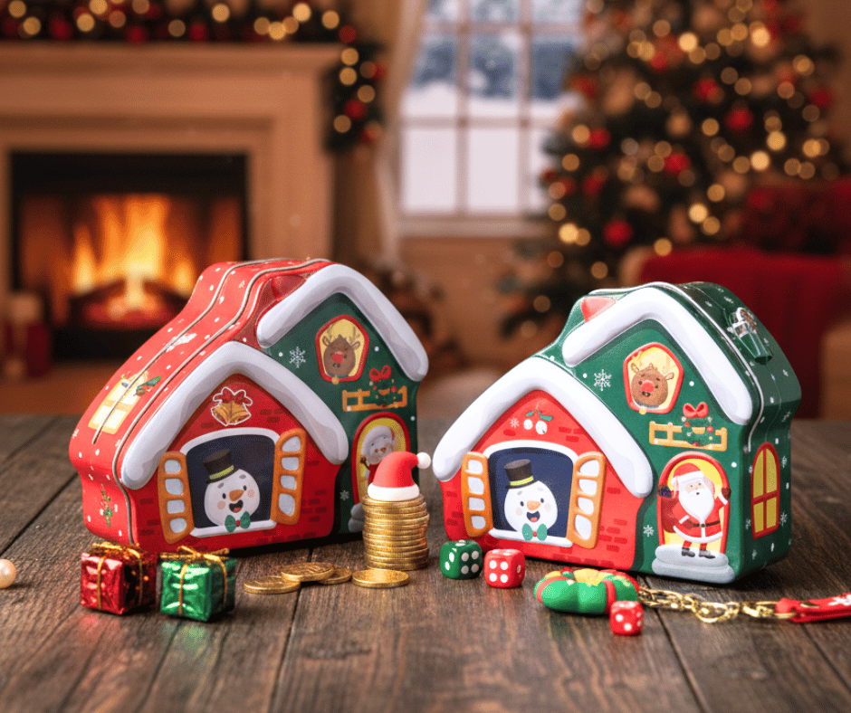 Cozy Christmas Cottage Piggy Banks