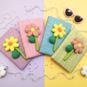 3D Flower Accent Hardcover Notebook Set