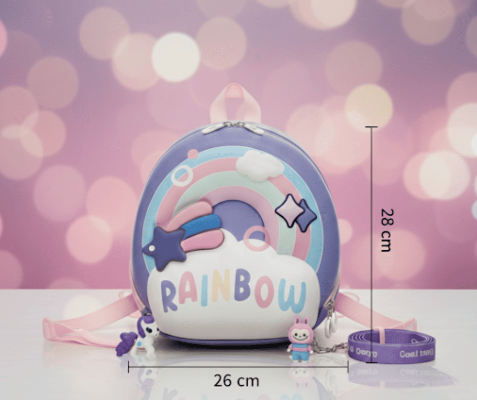 Dreamy Pastel Rainbow Hard-Shell Backpack - Image 5