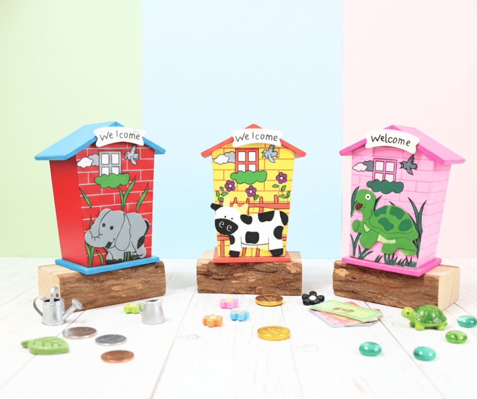 Kids Wooden House-Shaped Piggy Bank