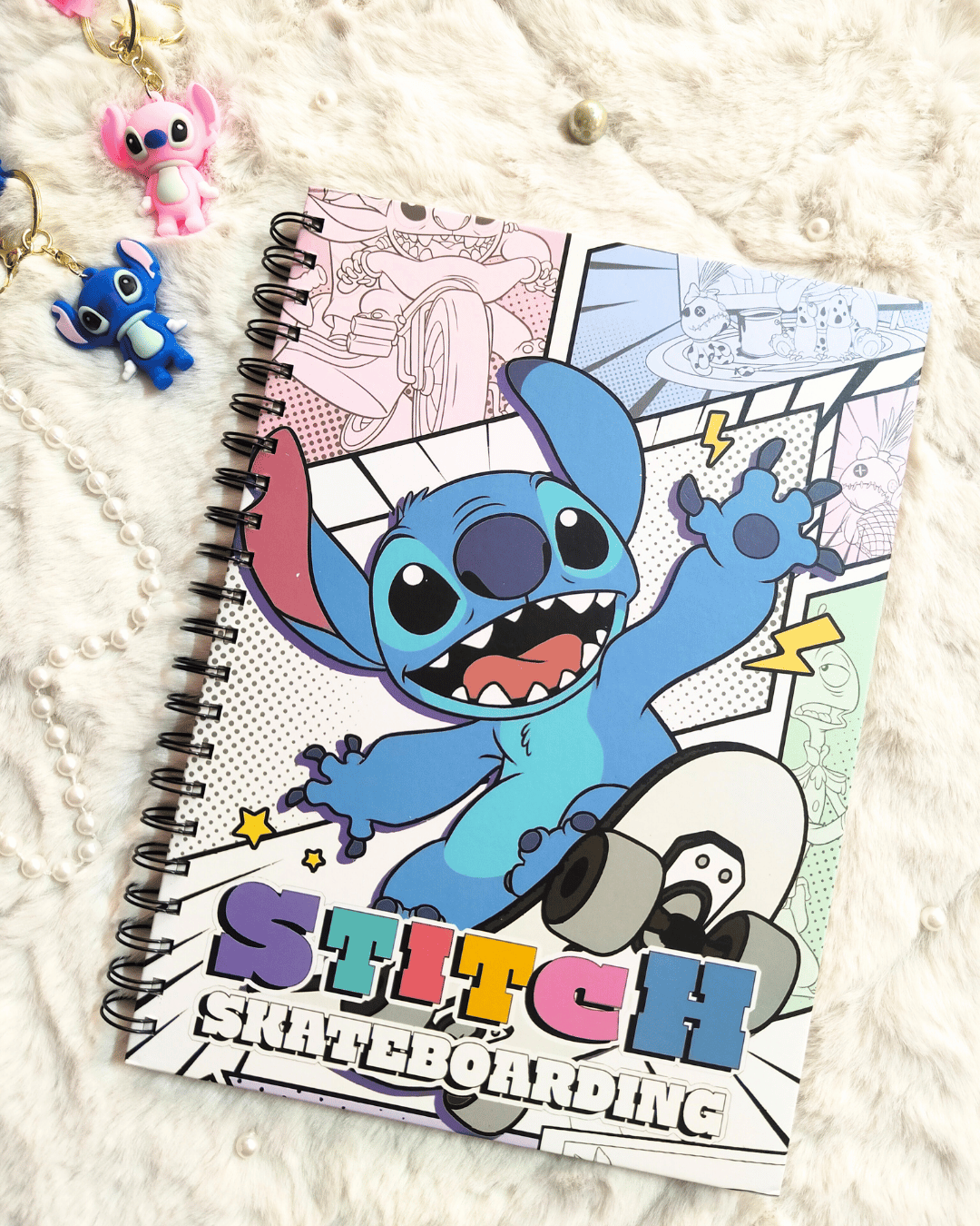 Stitch Skateboarding Spiral Notebook - Image 2