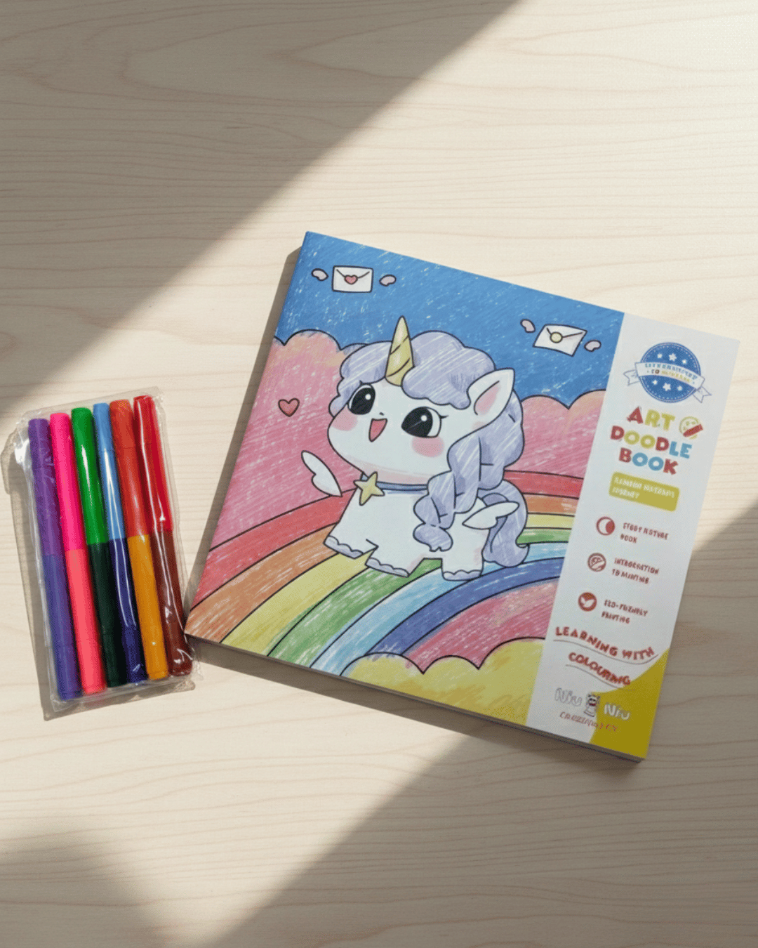 Cute unicorn-themed art book