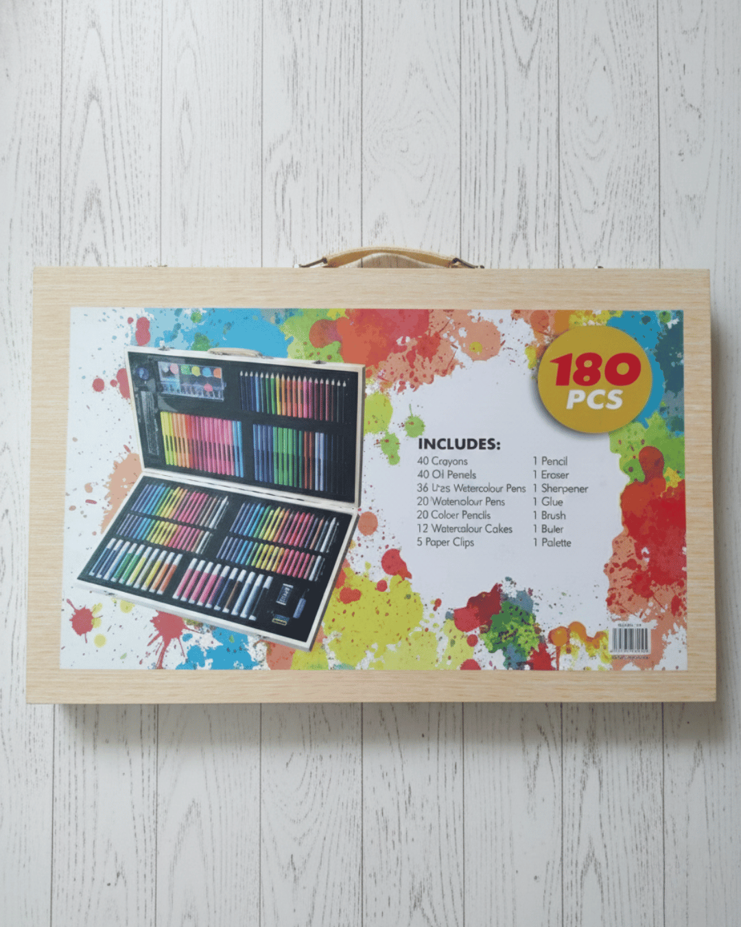 180-Piece Wooden Art Set
