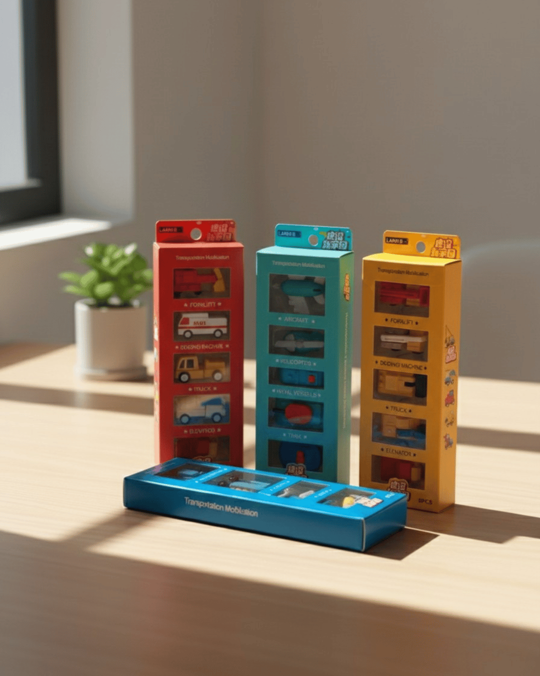 Construction Vehicle Eraser Set