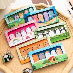 Colorful animal-themed sticky note sets.